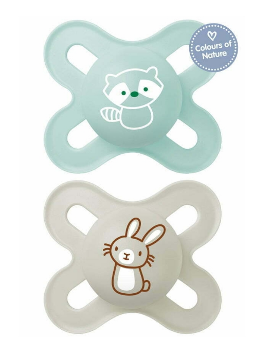 Mam Ορθοδοντική Πιπίλα Σιλικόνης Start για 0-2 μηνών Βεραμάν/Γκρι 2 τεμάχια