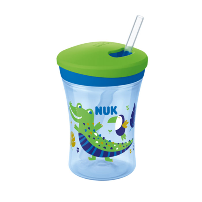Nuk Action Cup Chameleon Ποτηράκι που Αλλάζει Χρώμα με Καλαμάκι 12m+ Μπλε, 230ml - 3