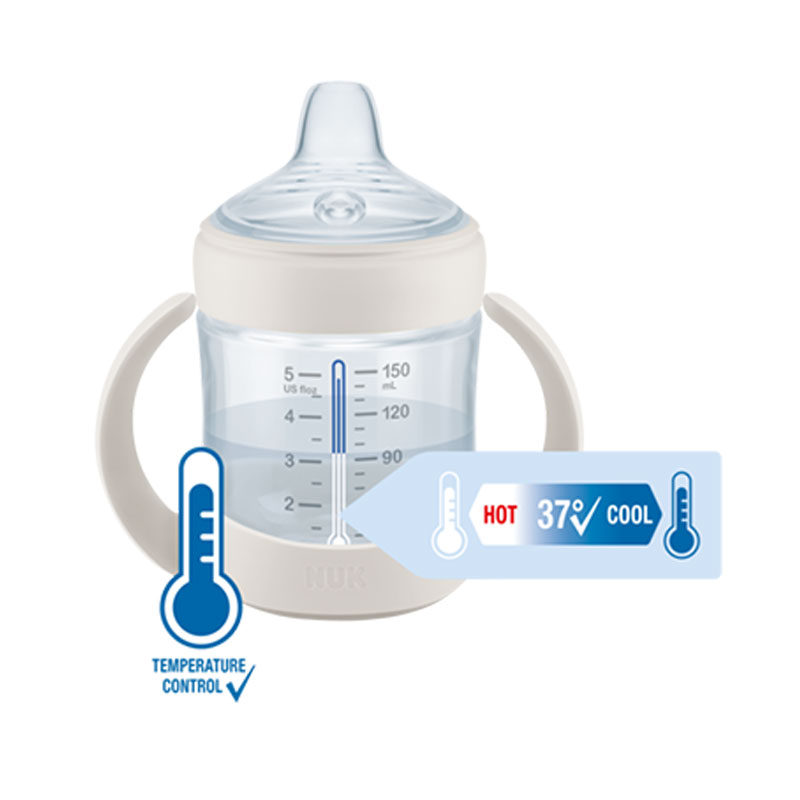 Nuk Μπιμπερό First Choice Plus PP Εκπαιδευτικό με 2 Λαβές Λευκό με Δείκτη Ελέγχου Θερμοκρασίας 150ml - 2