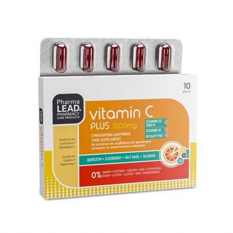Pharmalead Vitamin C Plus 1500mg with Quercetin, Elderberry and Holy Basil 10 δίσκια - 