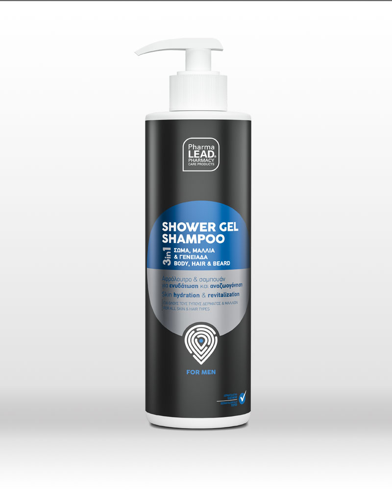 Pharmalead Men Shower Gel Shampoo 3 in1 Για Σώμα, Μαλλιά & Γενειάδα, 500ml - 