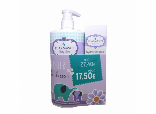 Pharmasept Super Offer Baby Care Mild Bath 1L & Hydrating Milk 250ml -