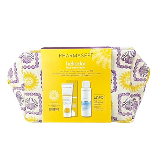 Pharmasept Promo Pack Heliodor Face Sun Cream SPF50 50ml & Δώρο Hygienic Ultra Hydra Lotion 80ml & Νεσεσέρ - 