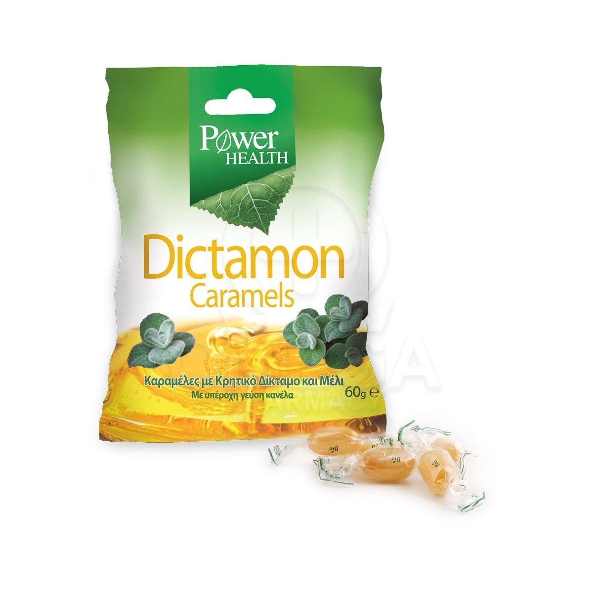 Power Health Dictamon Caramels Καραμέλες για τον Βήχα από Κρητικό Δίκταμο & Μέλι - Γεύση Κανέλα, 60gr - 