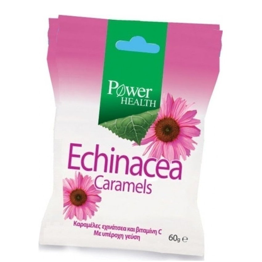 Power Health Caramels Echinacea Καραμέλες Εχινάτσεα & Βιταμίνη C για Ενίσχυση του Ανοσοποιητικού Συστήματος - Ιδανικές για Περιόδους Κρυολογήματος & Ιώσεων, 60gr - 