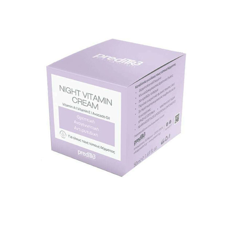 PrediTR3 Night Vitamin Cream, Κρέμα Νύχτας Θρεπτική – Αναγεννητική – Αντιρυτιδική, 50ml - 1