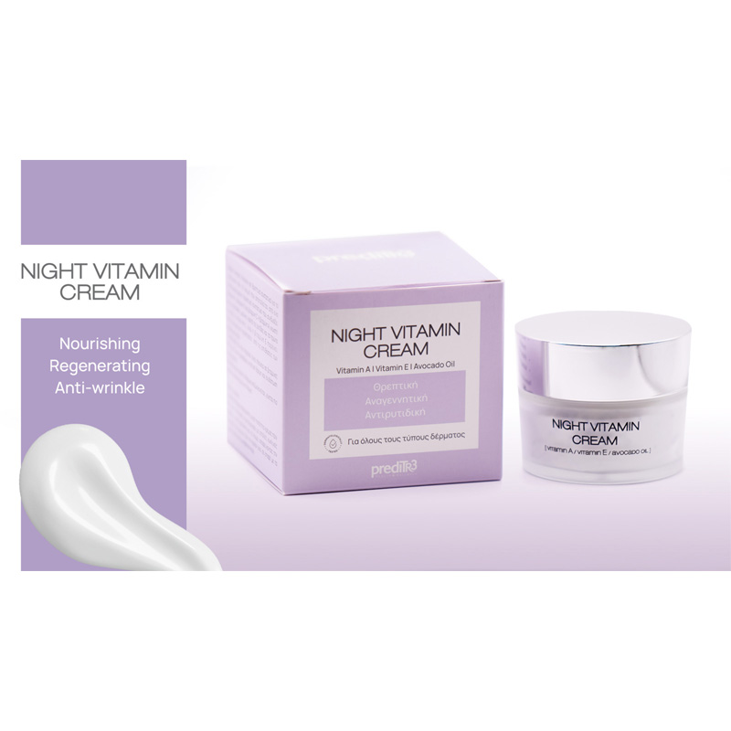 PrediTR3 Night Vitamin Cream, Κρέμα Νύχτας Θρεπτική – Αναγεννητική – Αντιρυτιδική, 50ml - 2