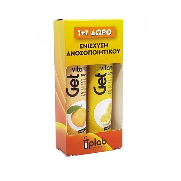 UPLAB GETUP VIT.C ORANGE+VIT.C LEMON-1000MG-SUGAR FREE 20+20 EFF.TBS) - 