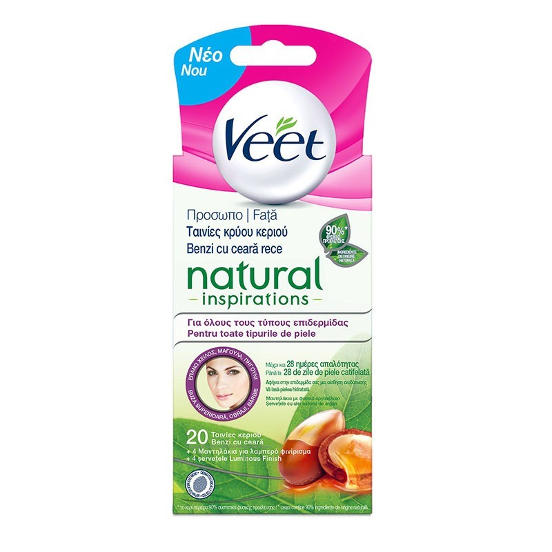 VEET Ταινίες Αποτρίχωσης Προσώπου Argan Oil Ταινίες 16τμχ - 