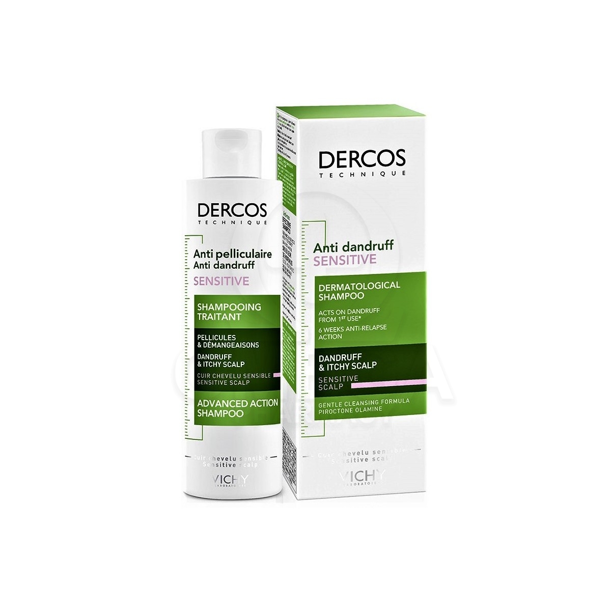 VICHY Dercos Technique Anti-Dandruff DS Advanced Action Shampoo Sensitive Αντιπιτυριδικό DS Σαμπουάν για Ευαίσθητο Τριχωτό Χωρίς Θειϊκά Άλατα για τη Ρύθμιση της Ξηροδερμίας & Πιτυρίδας 200ml - 