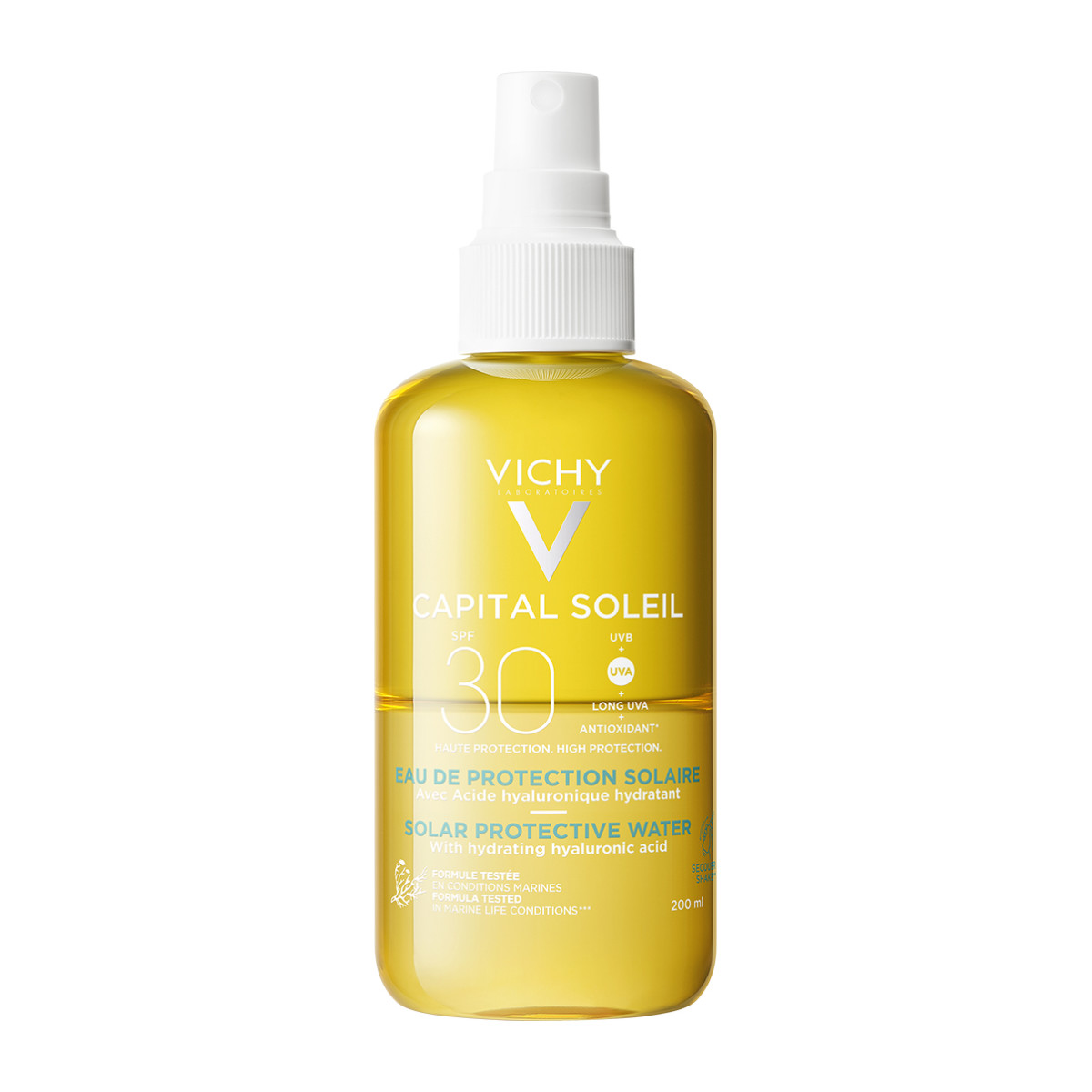 VICHY CAPITAL SOLEIL ΑΝΤΗΛΙΑΚΟ ΝΕΡΟ SPF30 ΜΕ ΥΑΛΟΥΡΟΝΙΚΟ ΟΞΥ ΓΙΑ ΕΝΥΔΑΤΩΣΗ 200ML - 