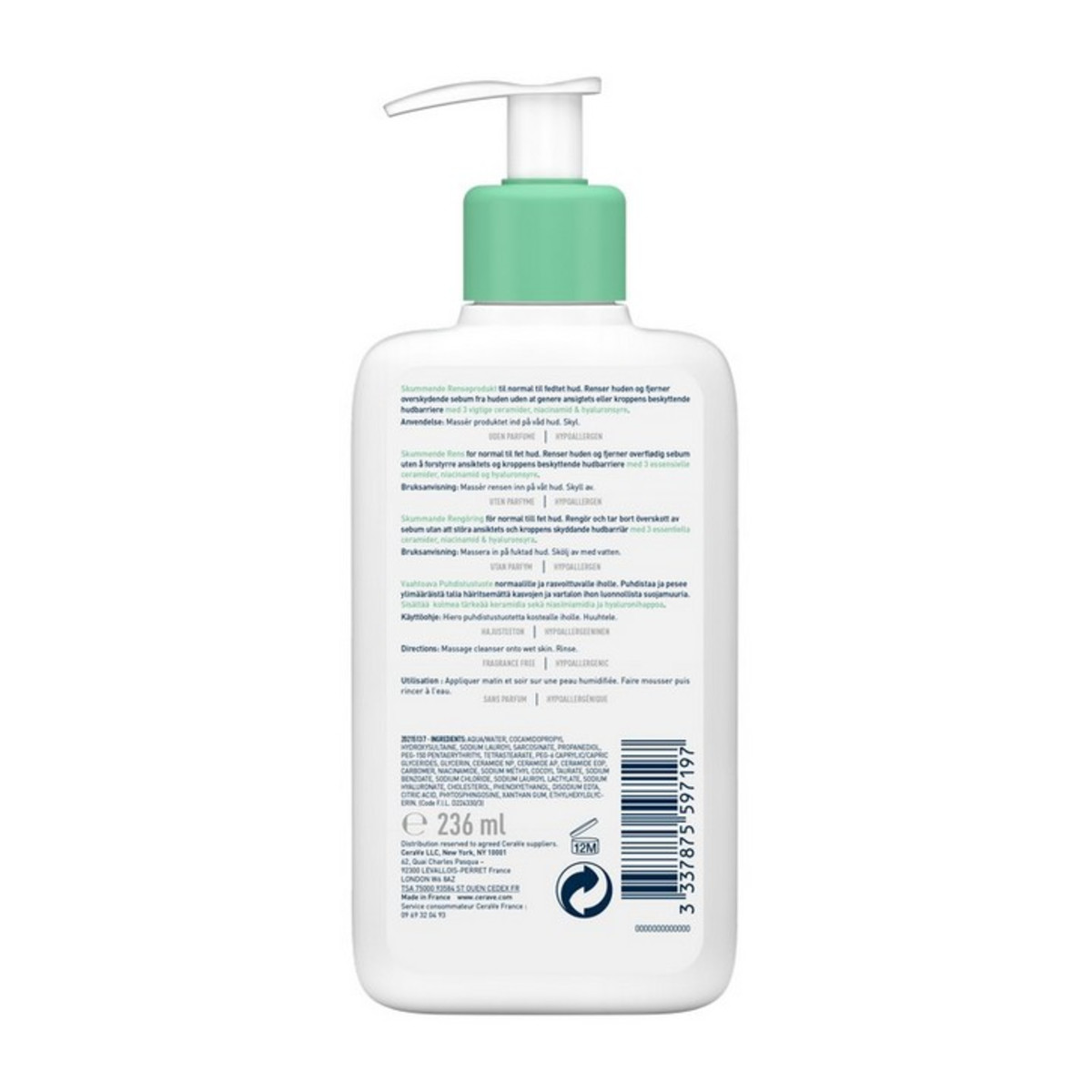 CERAVE FOAMING CLEANSER FOR NORMAL TO OILY SKIN  - 2