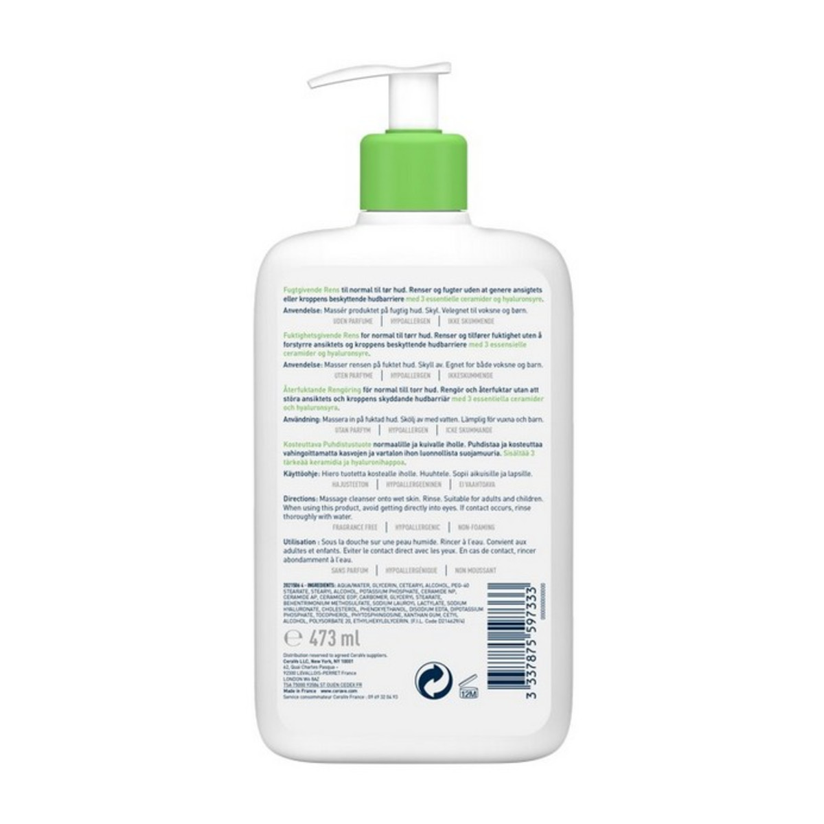 CERAVE HYDRATING CLEANSER FOR NORMAL TO DRY SKIN 473ml - 3