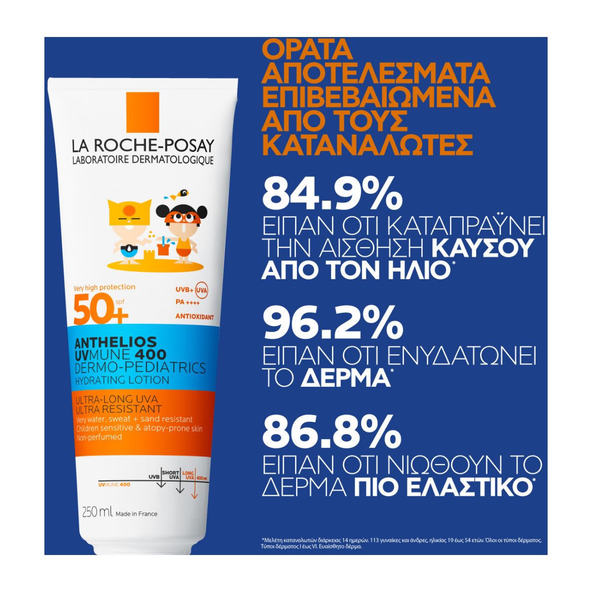 LA ROCHE POSAY ANTHELIOS UVMUNE 400 DERMO PEDIATRICS LOTION SPF 50+ ΑΝΤΗΛΙΑΚΟ - 3