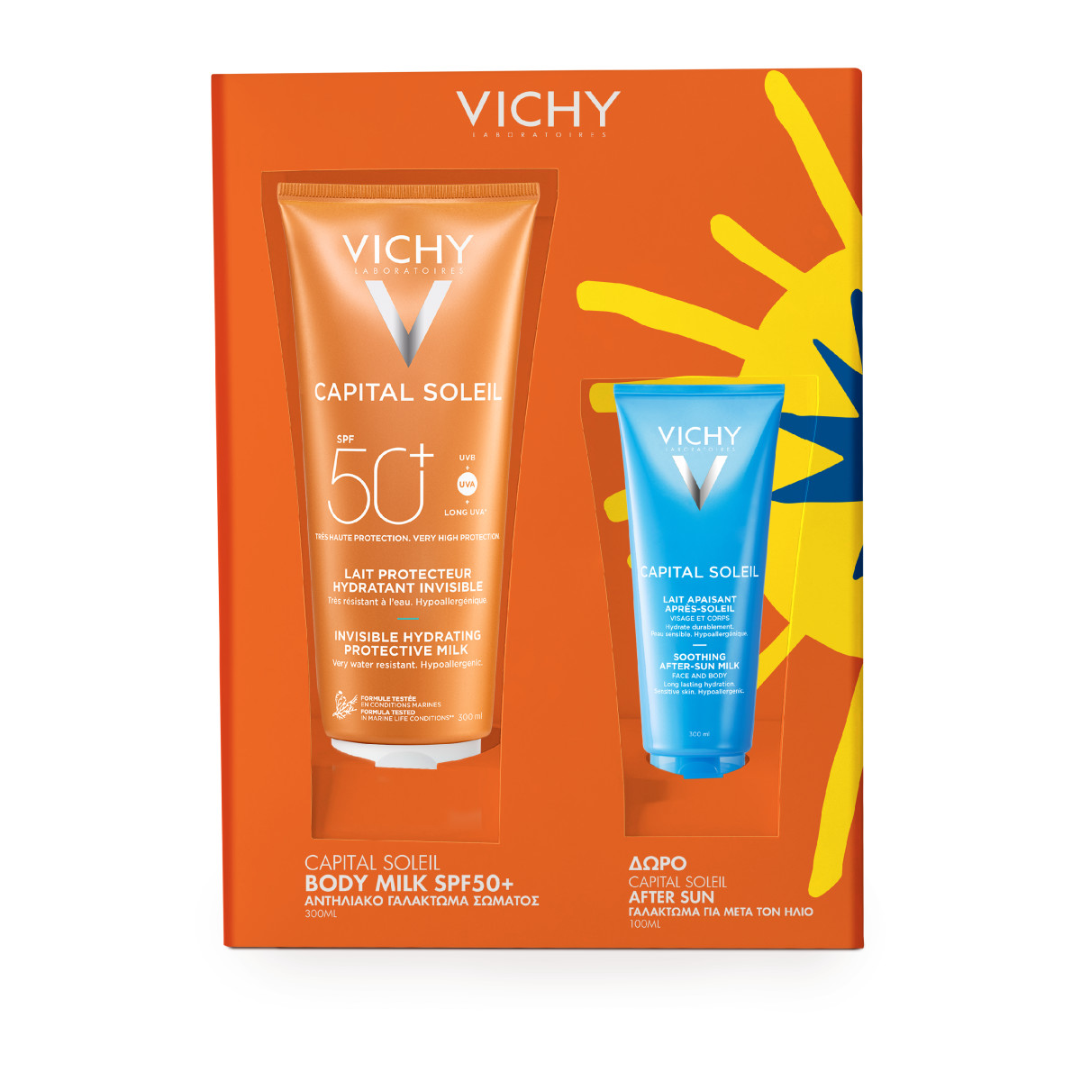 VICHY BODY MILK SPF50 300ML + ΔΩΡΟ AFTER SUN 100ML - 