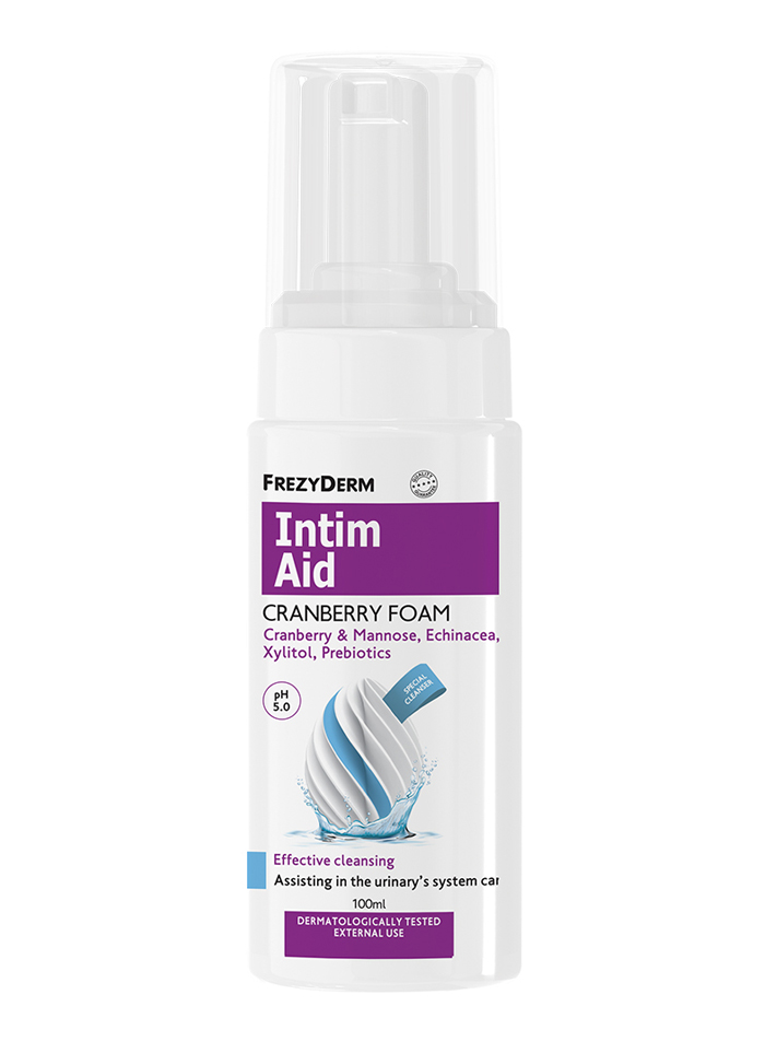 FREZYDERM INTIM AID CRANBERRY FOAM ΑΦΡΟΣ ΚΑΘΑΡΙΣΜΟΥ ΓΙΑ ΕΥΑΙΣΘΗΤΗ ΠΕΡΙΟΧΗ ph5.0 - 