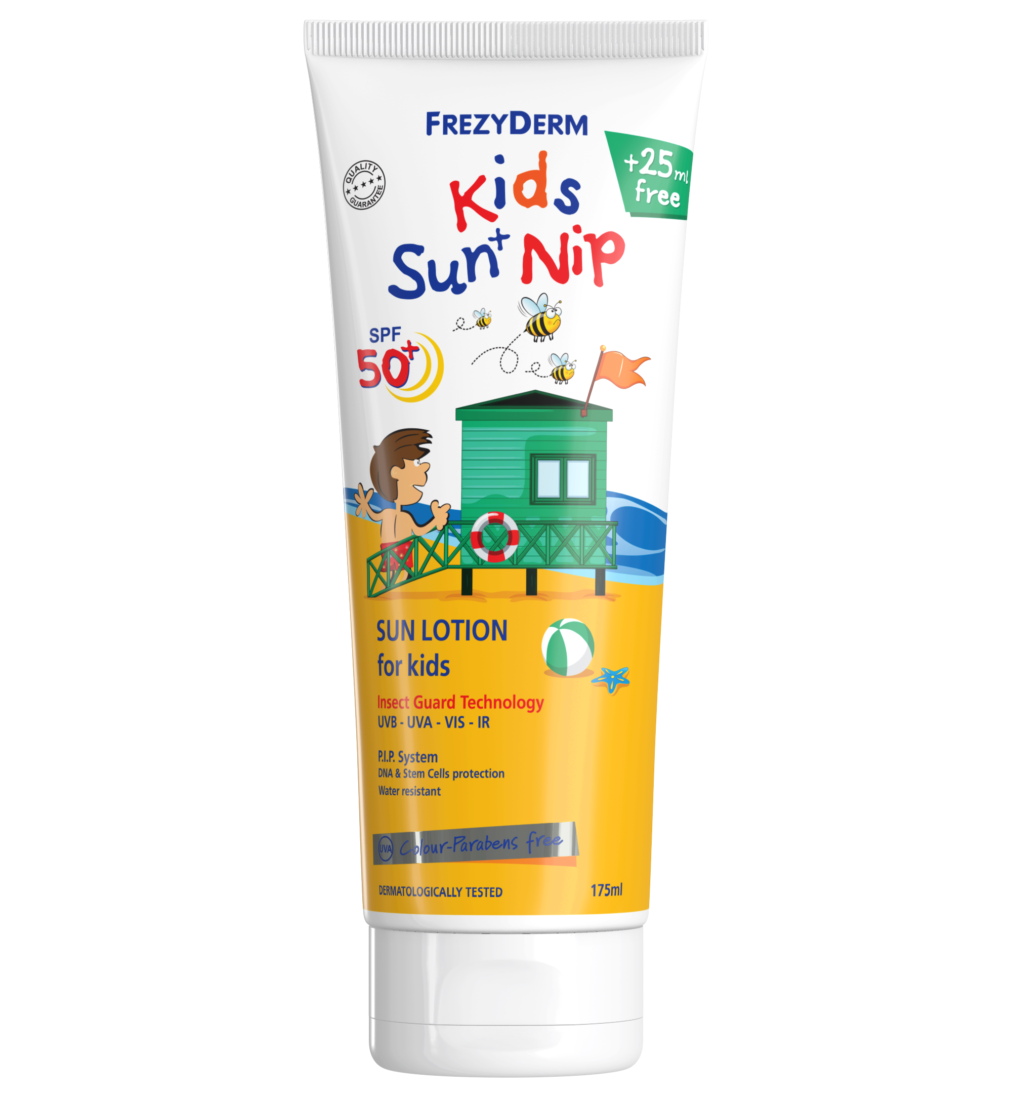 FREZYDERM KIDS SUN + NIP SPF 50+ ΠΑΙΔΙΚΟ ΑΝΤΗΛΙΑΚΟ ΜΕ ΕΝΤΟΜΟΑΠΩΘΗΤΙΚΕΣ ΙΔΙΟΤΗΤΕΣ  - 