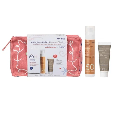 KORRES RED GRAPE ANTIAGING+ANTISPOT SUNCARE RITUAL SPF50 50ml+20ml - 4