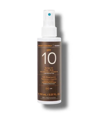 KORRES ΛΑΔΙ ΜΑΥΡΙΣΜΑΤΟΣ SPF10 ΠΡΟΣΩΠΟ-ΣΩΜΑ ΚΑΡΥΔΙΑ-ΚΑΡΥΔΑ 150ML - 