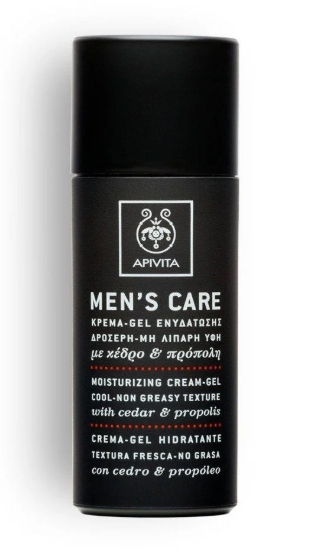 APIVITA MEN'S CARE ΚΡΕΜΑ-GEL ΕΝΥΔΑΤΩΣΗΣ ΔΡΟΣΕΡΗ-ΜΗ ΛΙΠΑΡΗ ΥΦΗ ΜΕ ΚΕΔΡΟ & ΠΡΟΠΟΛΗ 50ml - 