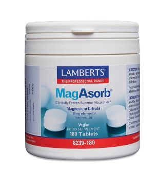 LAMBERTS MagAsorb 150mg elemental magnesium 180tab  - 