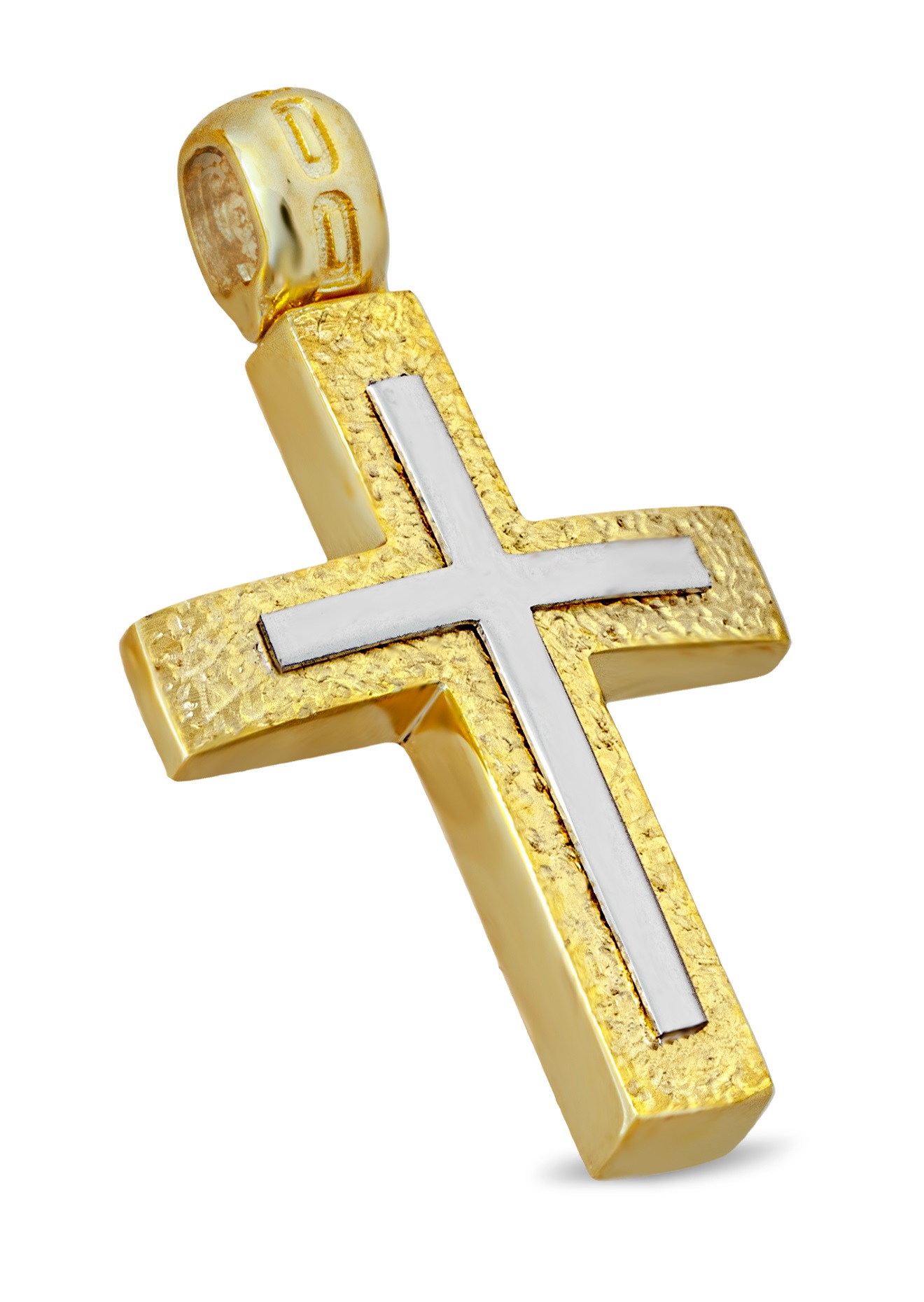 CROSS Men's Handmade K14 in Yellow and White Gold 005154