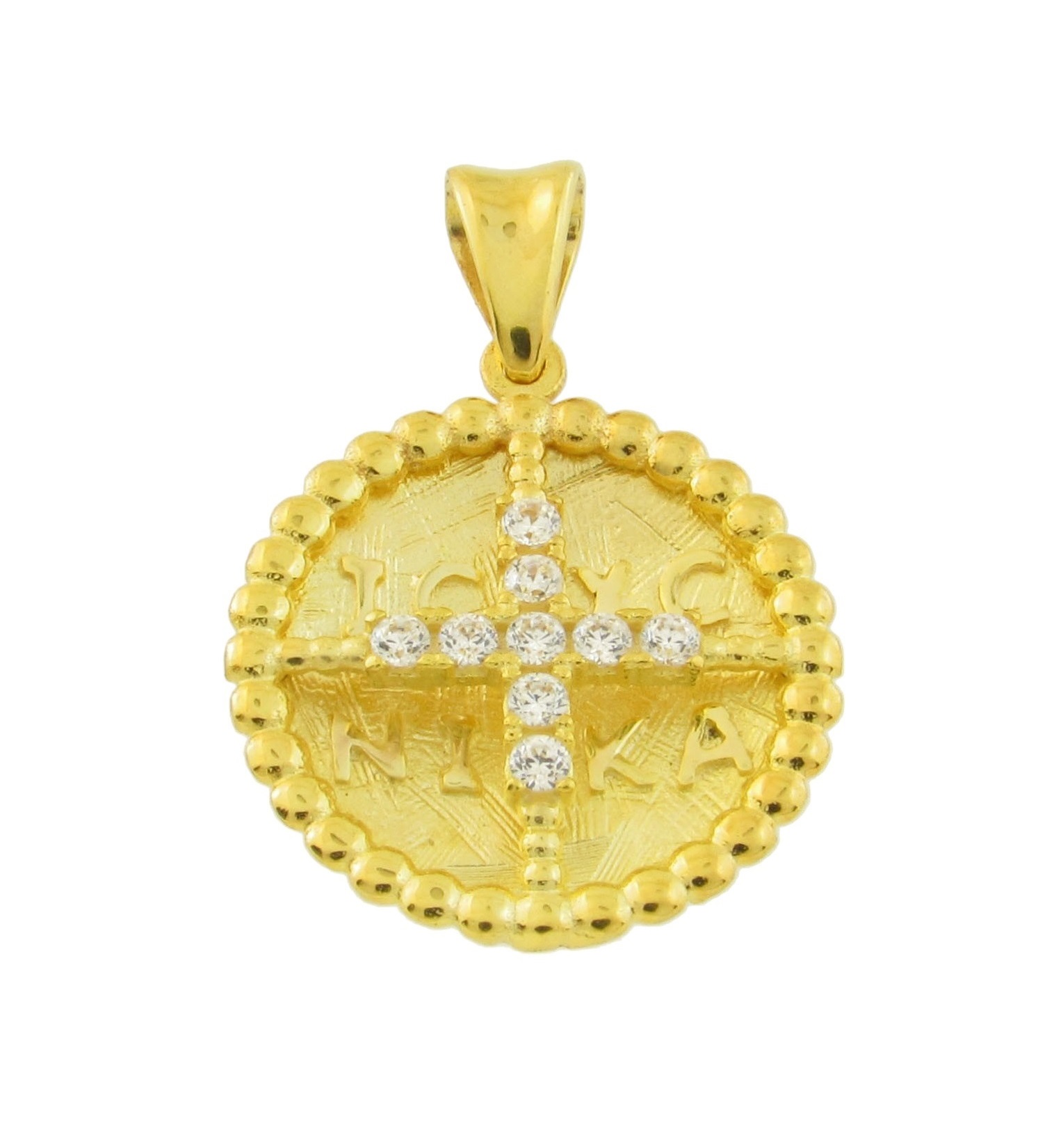 CHRISTIAN Amulet CHARMS SENZIO Collection K9 Yellow Gold with Zircon Stones 01-569.K9