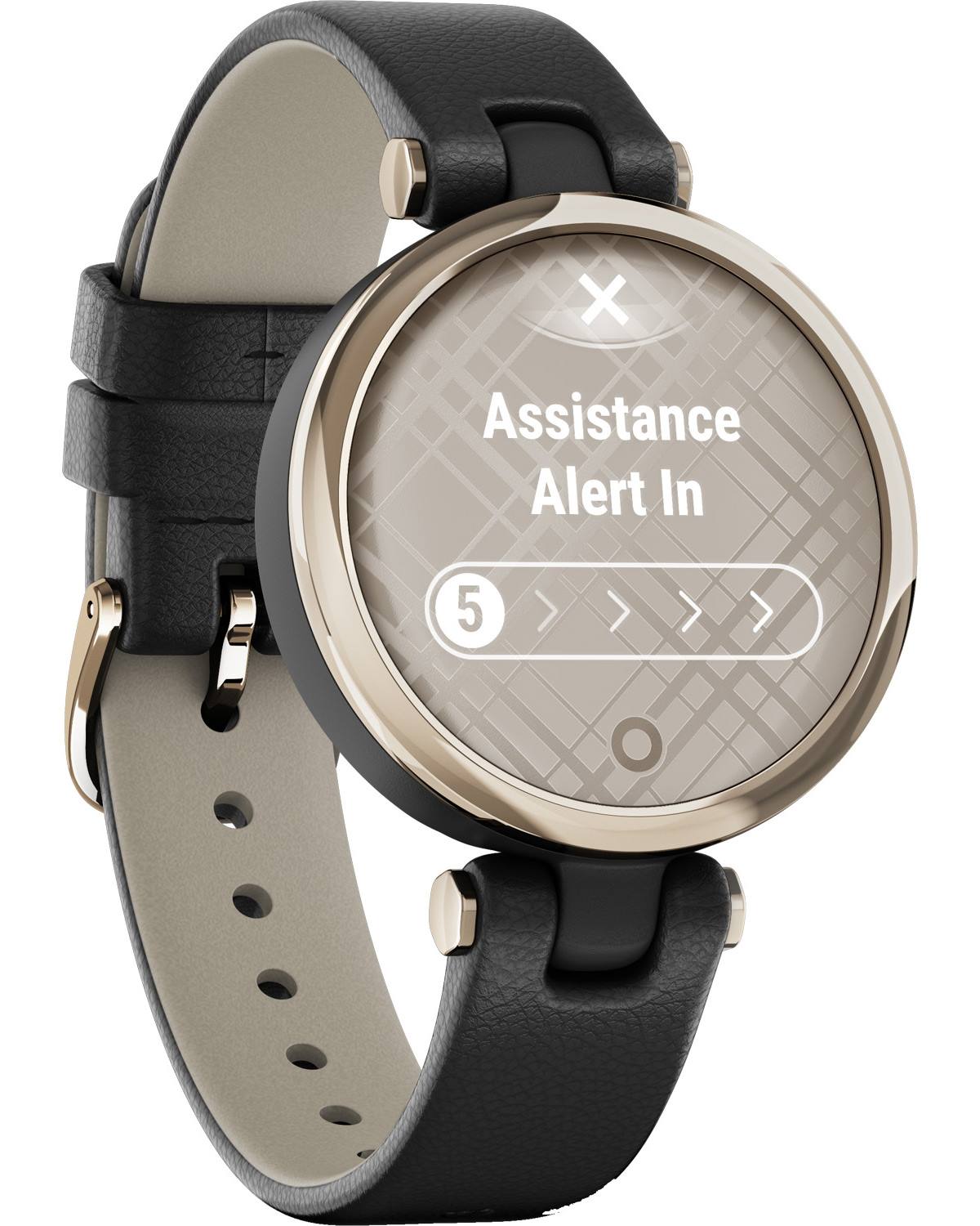 GARMIN Lily Classic Smartwatch 34.5mm Cream Gold Bezel with Black Case and Italian Leather Band 010-02384-B1 - 3