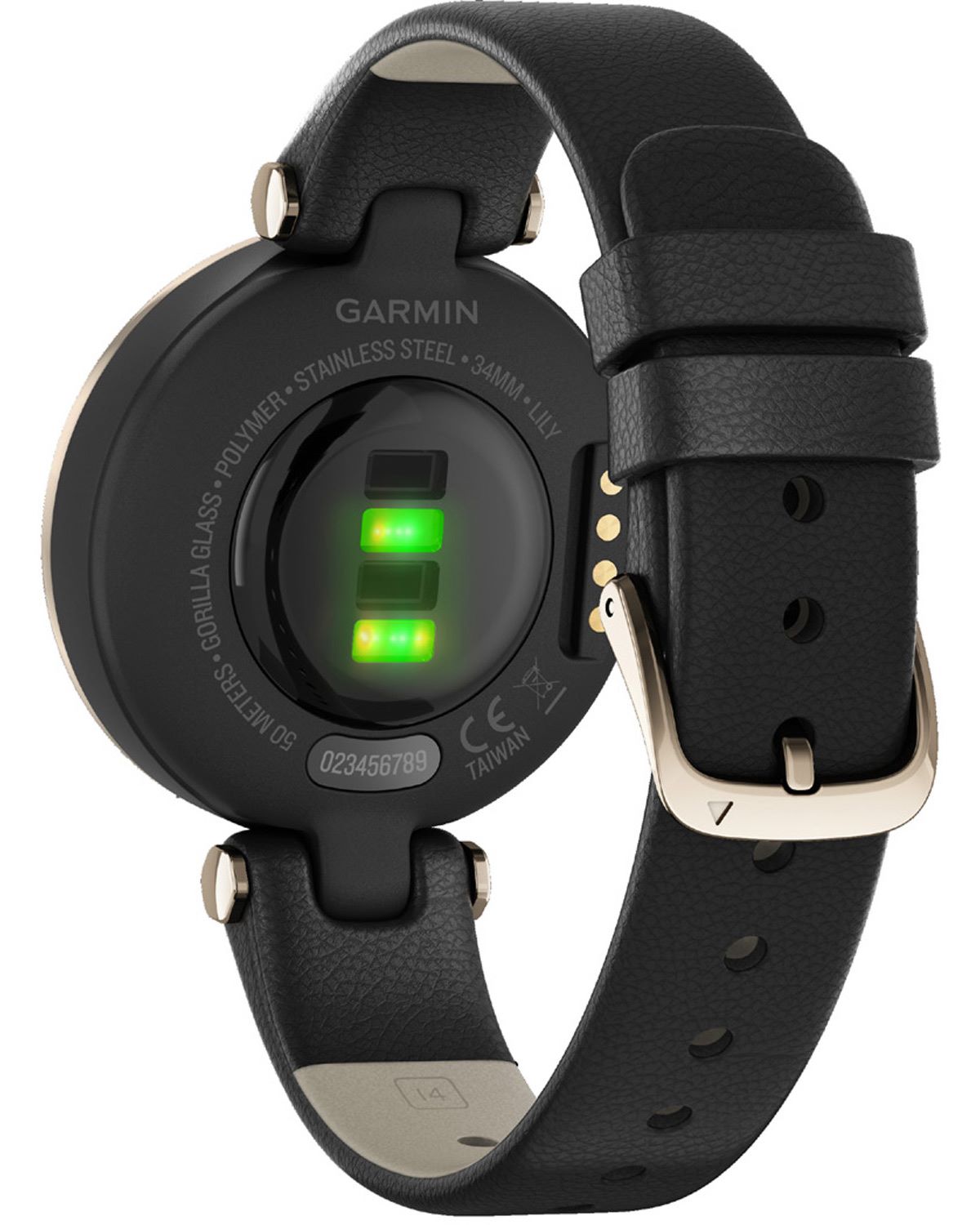 GARMIN Lily Classic Smartwatch 34.5mm Cream Gold Bezel with Black Case and Italian Leather Band 010-02384-B1 - 6