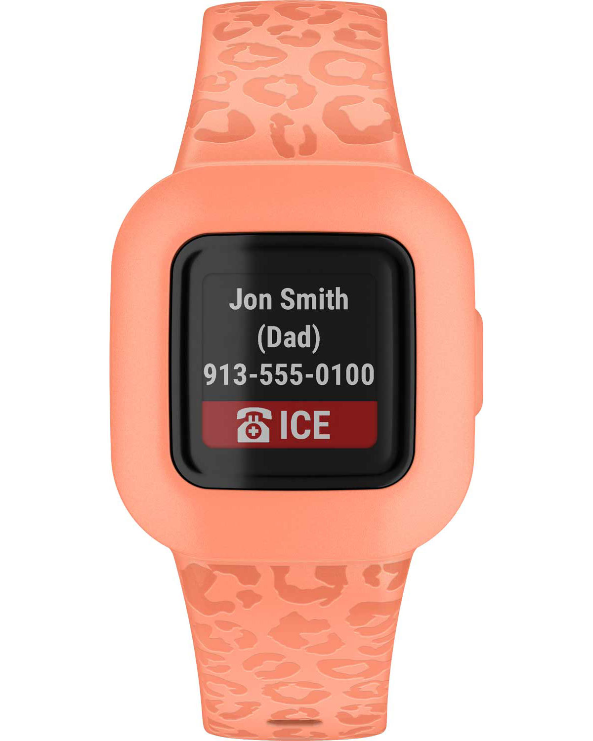 GARMIN Vivofit jr. 3 Peach Leopard Silicone Strap 010-02441-04 - 3