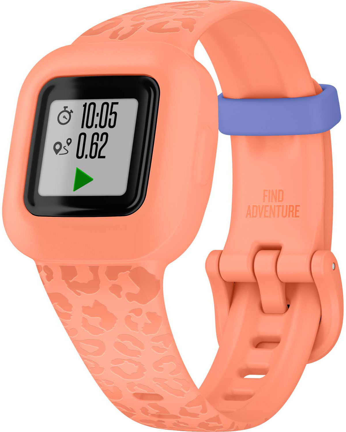 GARMIN Vivofit jr. 3 Peach Leopard Silicone Strap 010-02441-04 - 4