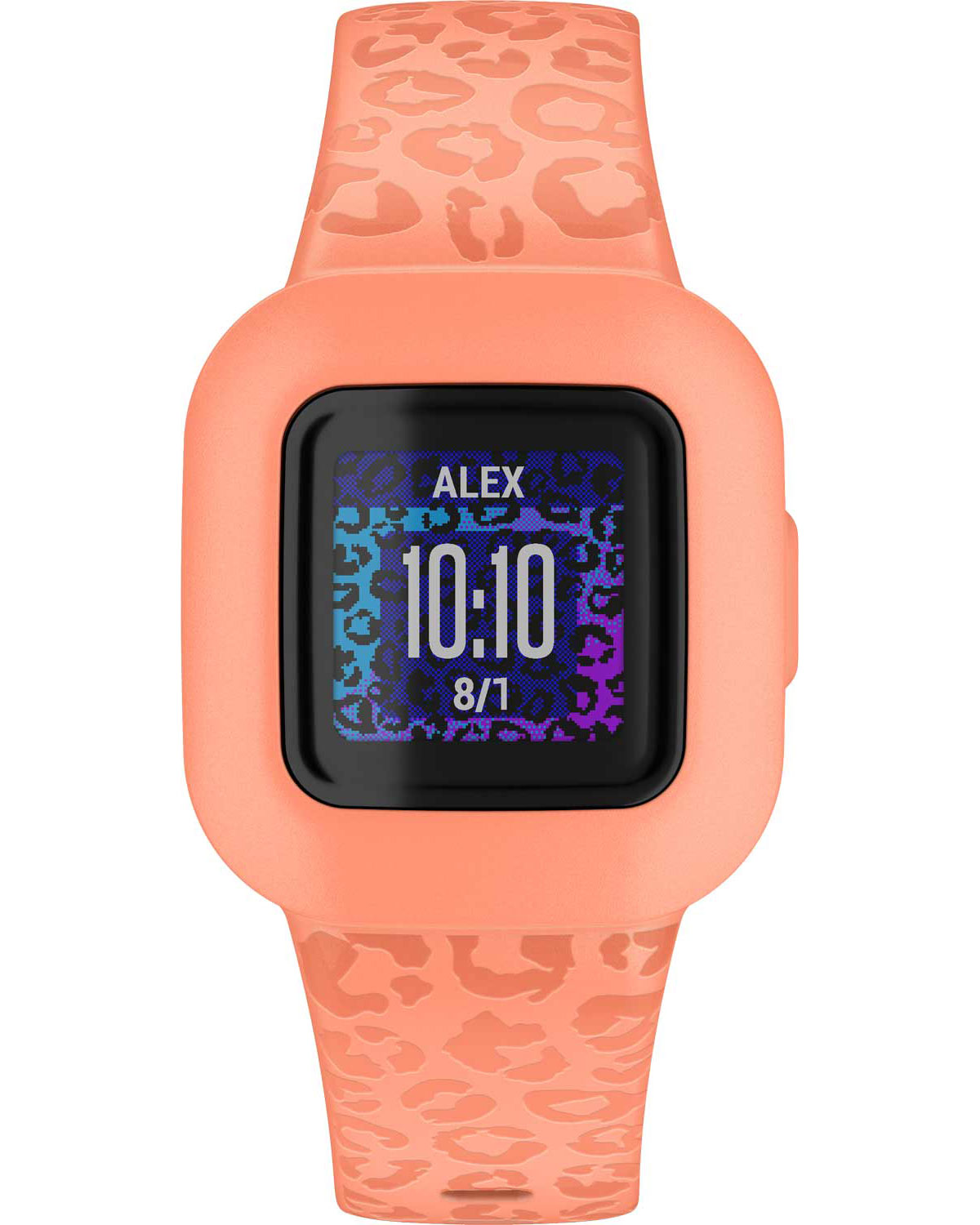 GARMIN Vivofit jr. 3 Peach Leopard Silicone Strap 010-02441-04 - 