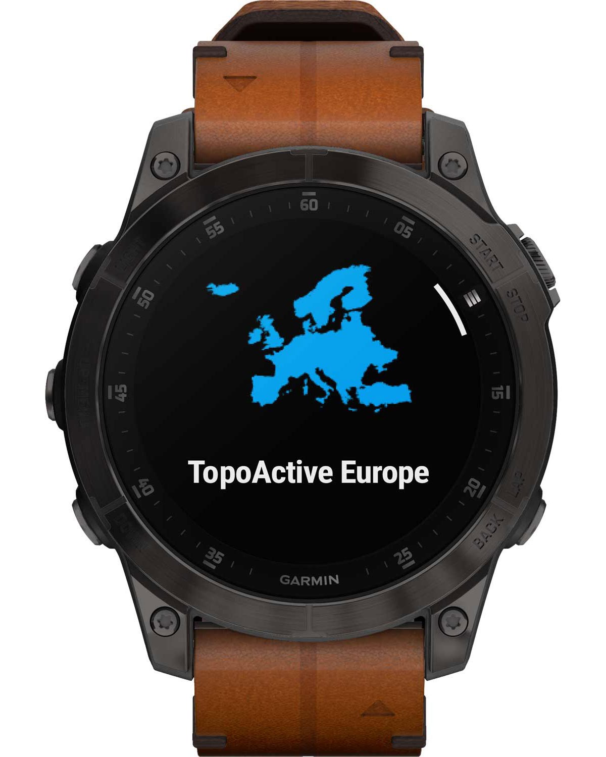 GARMIN Epix Sapphire Smartwatch 47mm Titanium Carbon Gray DLC with Chestnut Leather Band 010-02582-30 - 