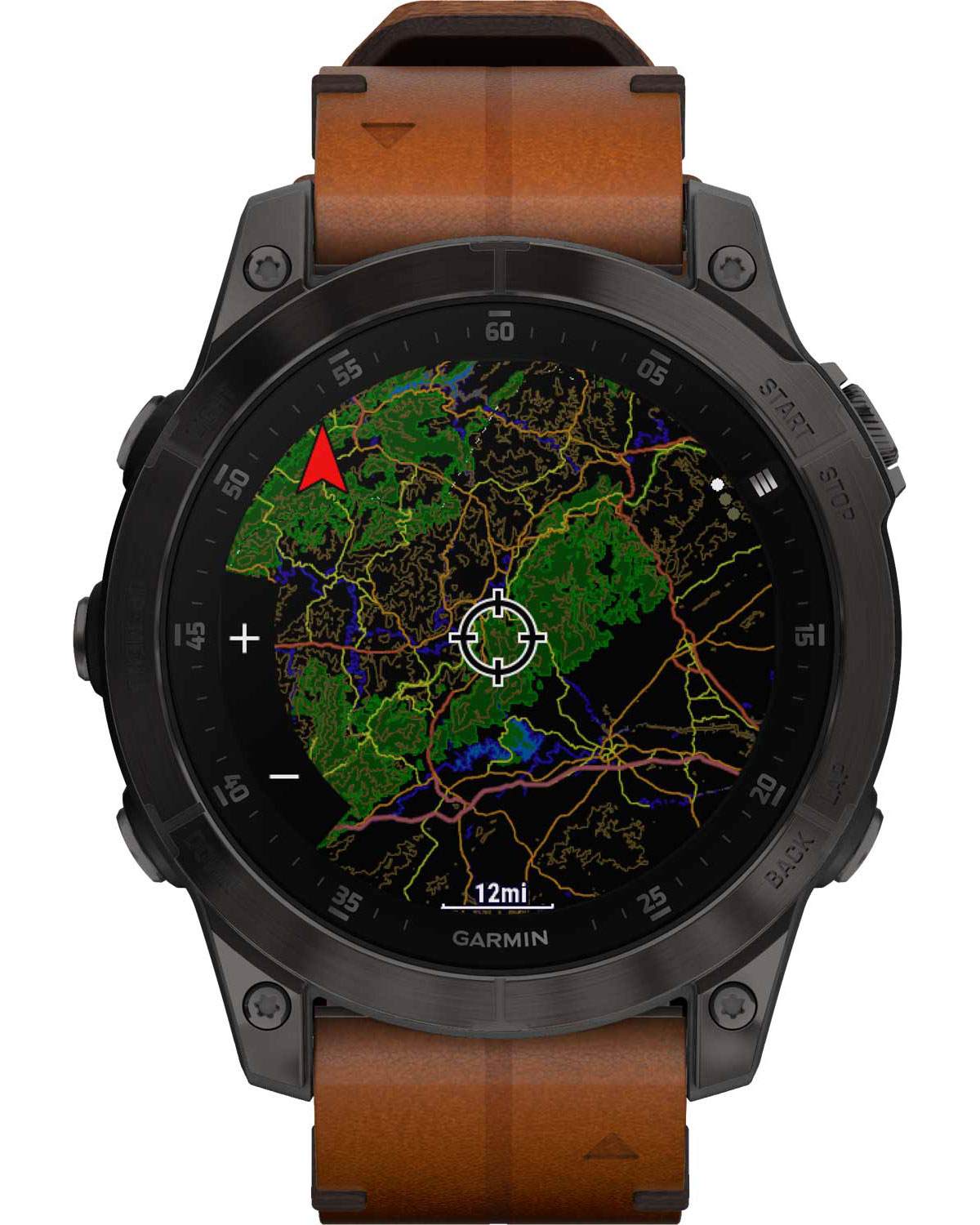 GARMIN Epix Sapphire Smartwatch 47mm Titanium Carbon Gray DLC with Chestnut Leather Band 010-02582-30 - 4