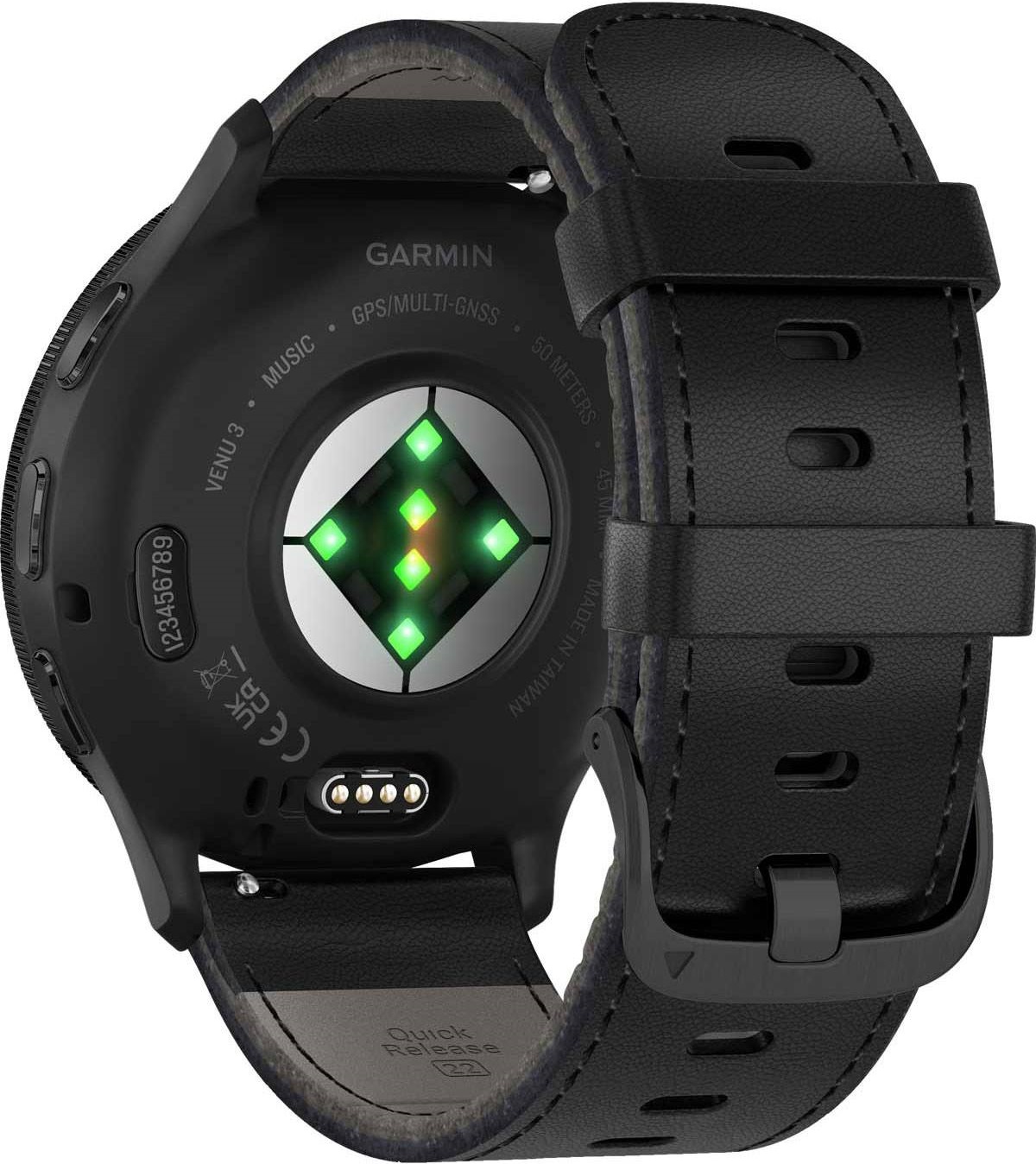 GARMIN Venu 3 Slate Bezel 45mm Black Leather Strap 010-02784-52 - 7