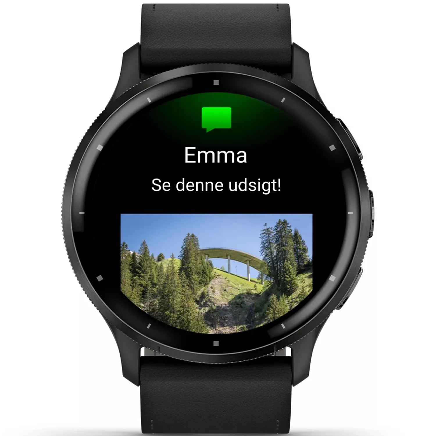GARMIN Venu 3 Slate Bezel 45mm Black Leather Strap 010-02784-52 - 