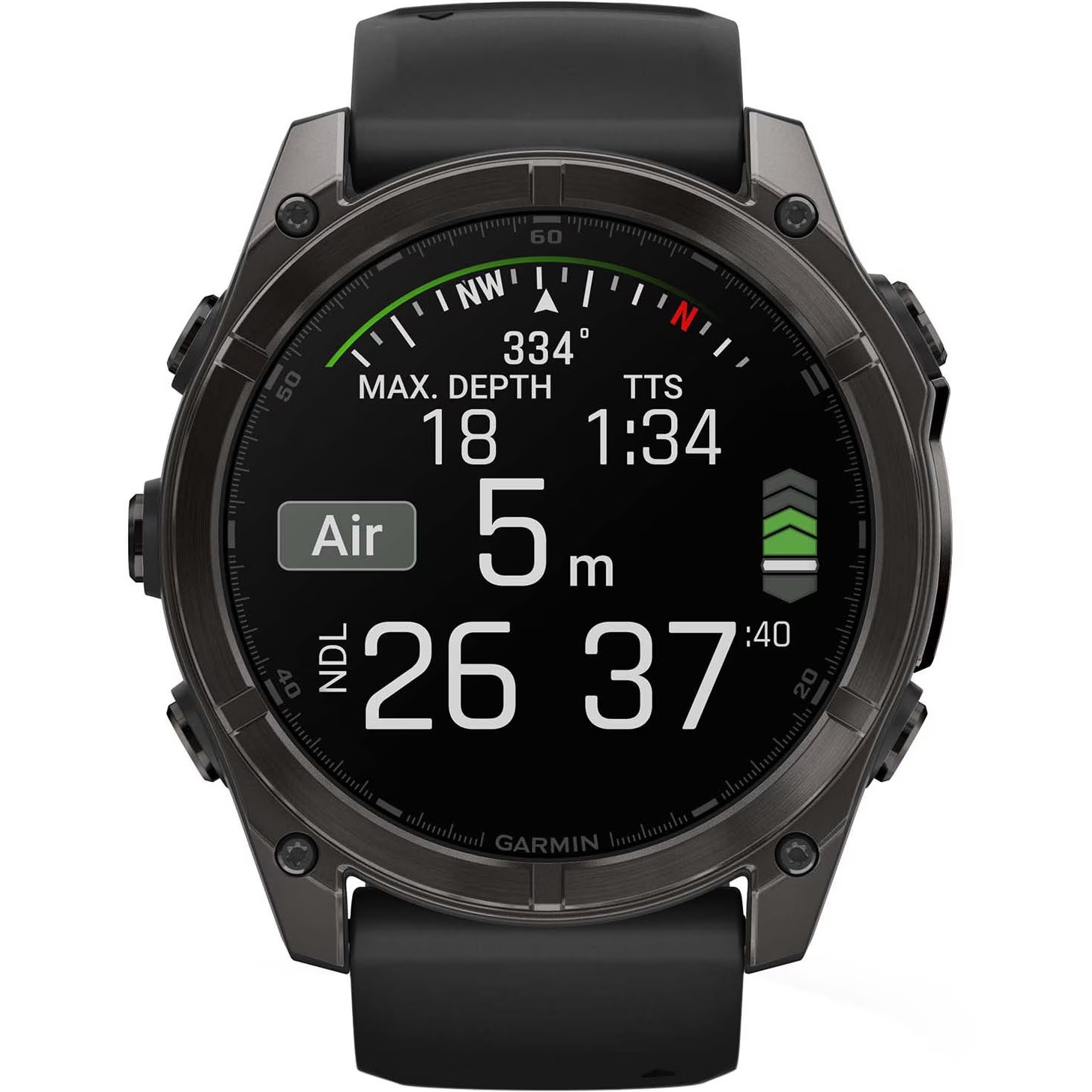 GARMIN Fenix 8 Sapphire Titanium Carbon Gray 51mm with Black/Pebble Gray Silicone Strap 010-02905-21 - 5