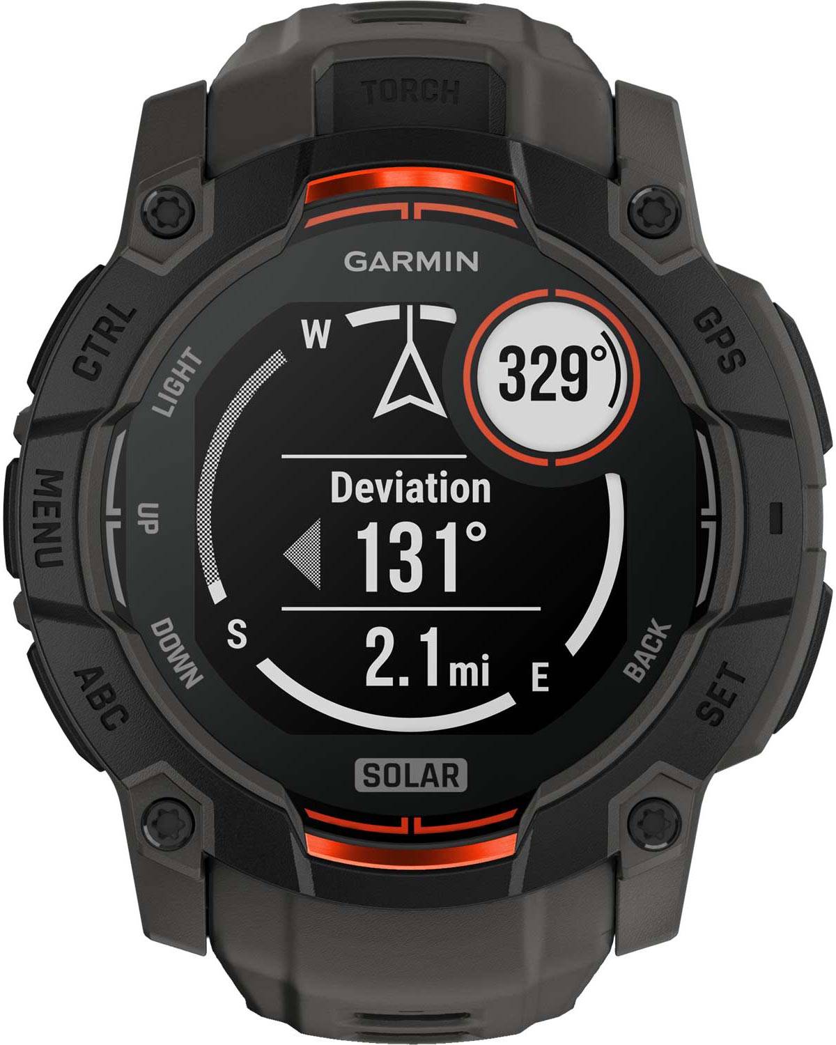 GARMIN Instict 3 SOLAR 50mm Black with Charcoal Silicone Band 010-02935-00 - 4
