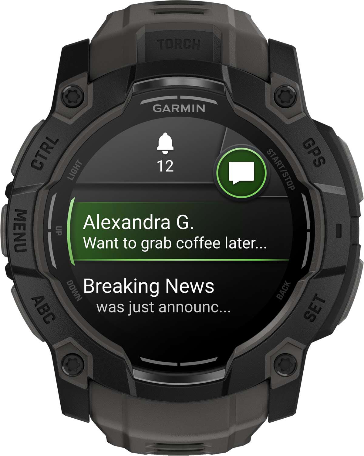 GARMIN Instict 3 AMOLED 50mm Black with Charcoal Silicone Band 010-03020-00 - 