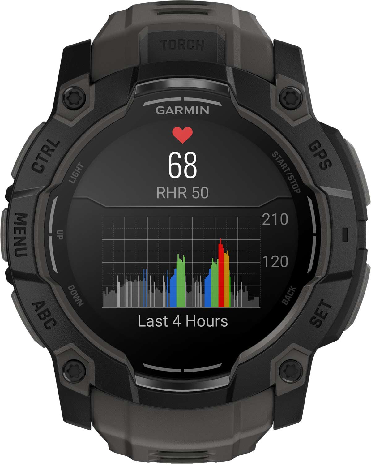 GARMIN Instict 3 AMOLED 50mm Black with Charcoal Silicone Band 010-03020-00 - 3