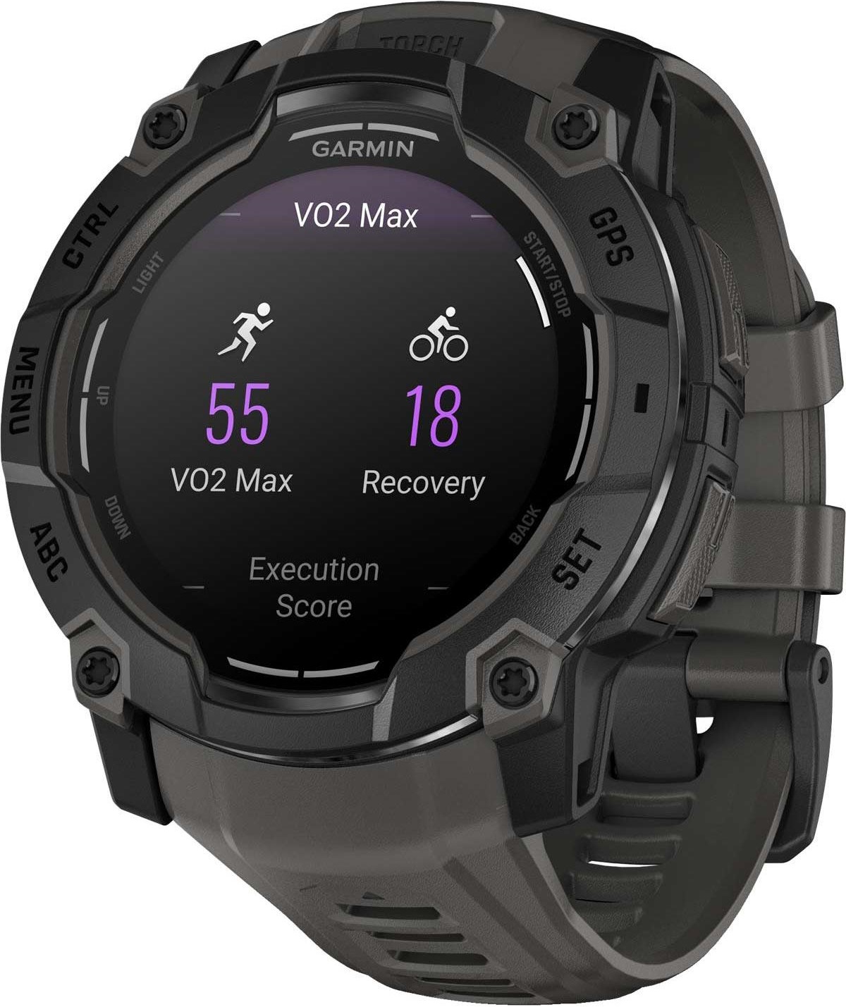 GARMIN Instict 3 AMOLED 50mm Black with Charcoal Silicone Band 010-03020-00 - 5