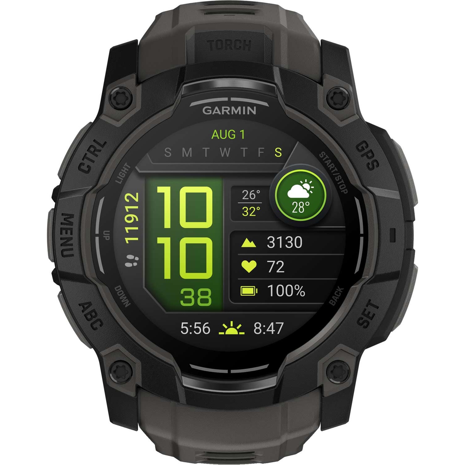 GARMIN Instict 3 AMOLED 50mm Black with Charcoal Silicone Band 010-03020-00 - 