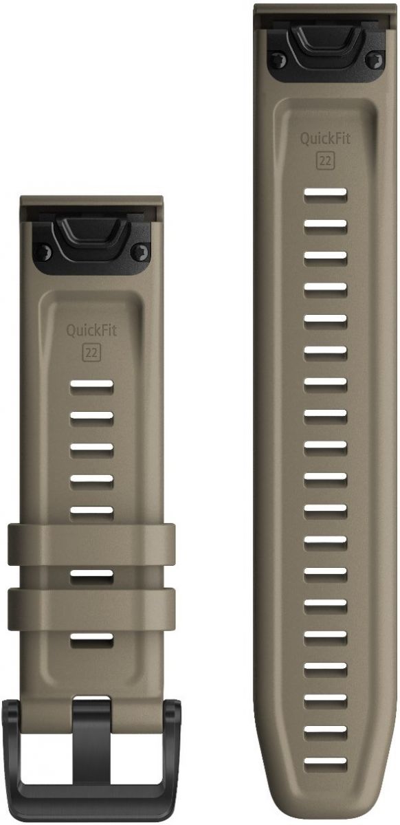 GARMIN QuickFit Bands (22 mm) Dark Sandstone Silicone with Slate Hardware 010-12863-02 - 