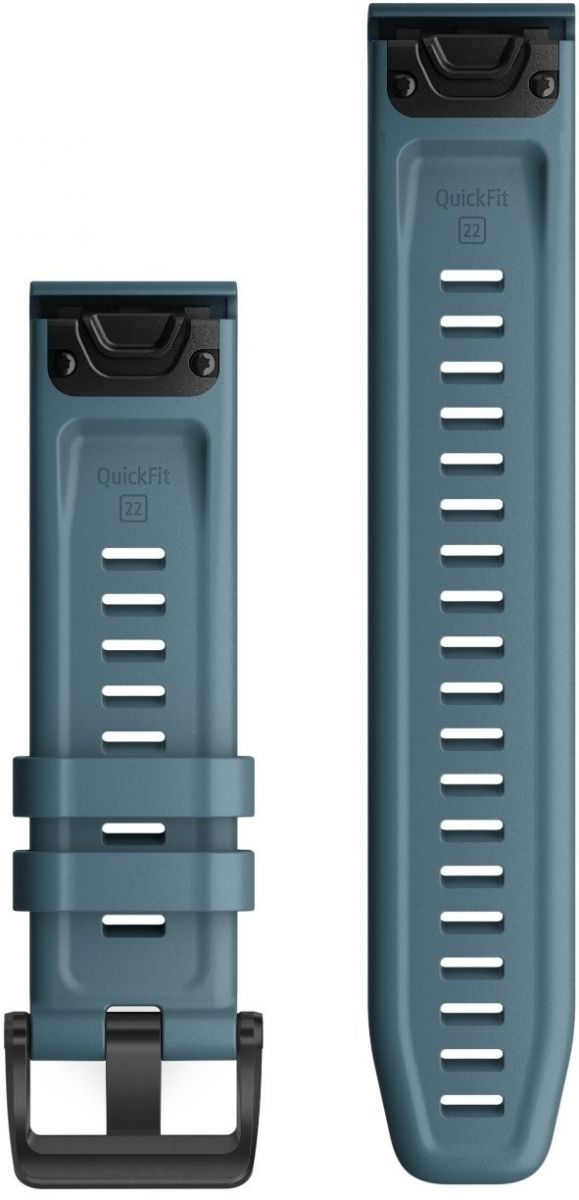 GARMIN QuickFit Bands (22 mm) Lakeside Blue Silicone with Slate Hardware 010-12863-03 - 