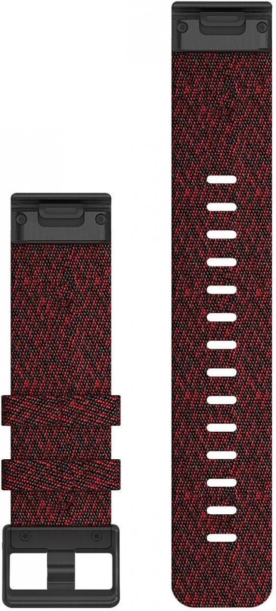 GARMIN QuickFit Bands (22 mm) Heathered Red Nylon with Slate Hardware 010-12863-06 - 