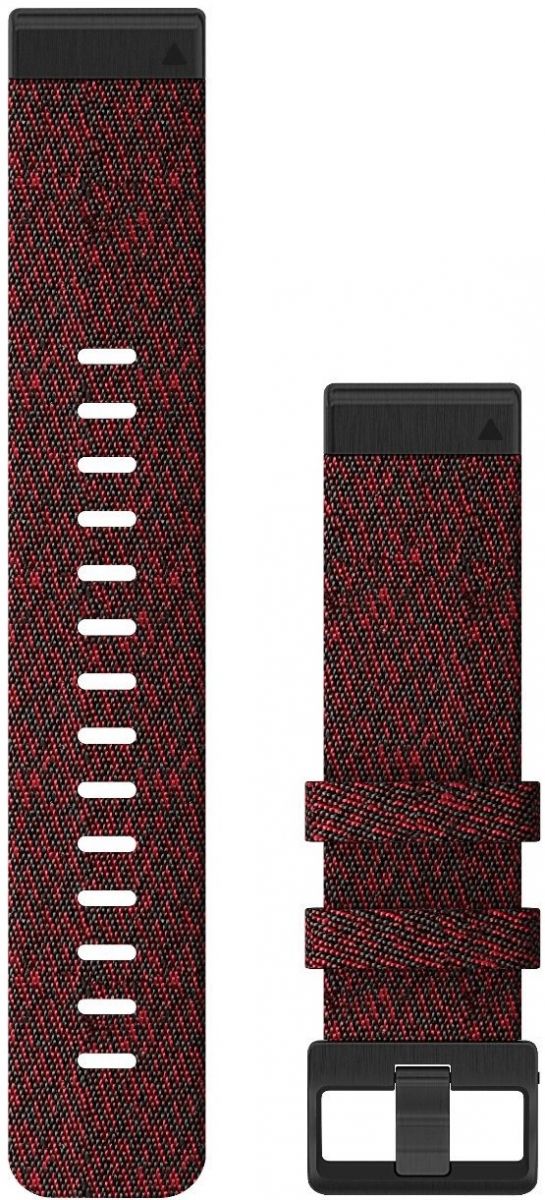 GARMIN QuickFit Bands (22 mm) Heathered Red Nylon with Slate Hardware 010-12863-06 - 
