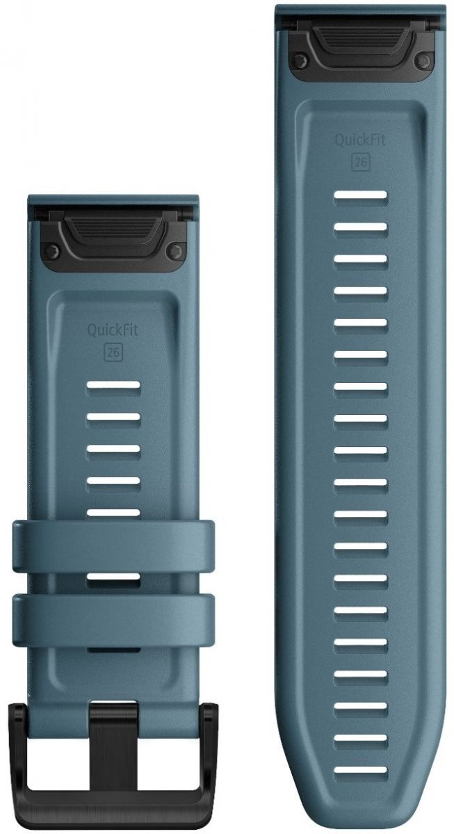 GARMIN QuickFit Bands (26 mm) Lakeside Blue Silicone with Slate Hardware 010-12864-03 - 2
