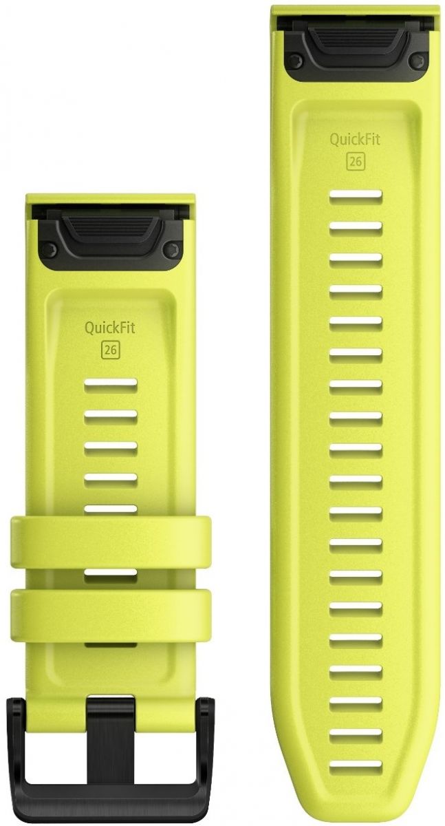 GARMIN QuickFit Bands (26 mm) Amp Yellow Silicone with Slate Hardware 010-12864-04 - 