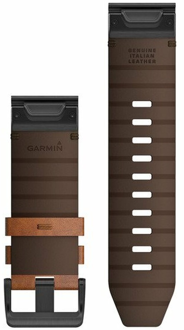 GARMIN QuickFit Bands (26 mm) Chestnut Leather with Slate Hardware 010-12864-05 - 