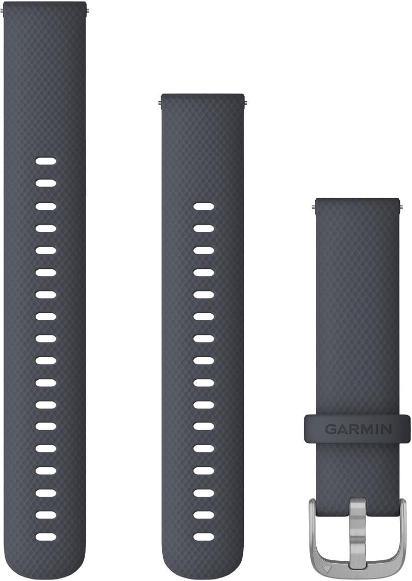GARMIN Quick Release Bands (18 mm) Granite Blue Silicone with Silver Hardware 010-12924-30 - 